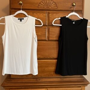 INC International Concepts Black and White Tank Tops